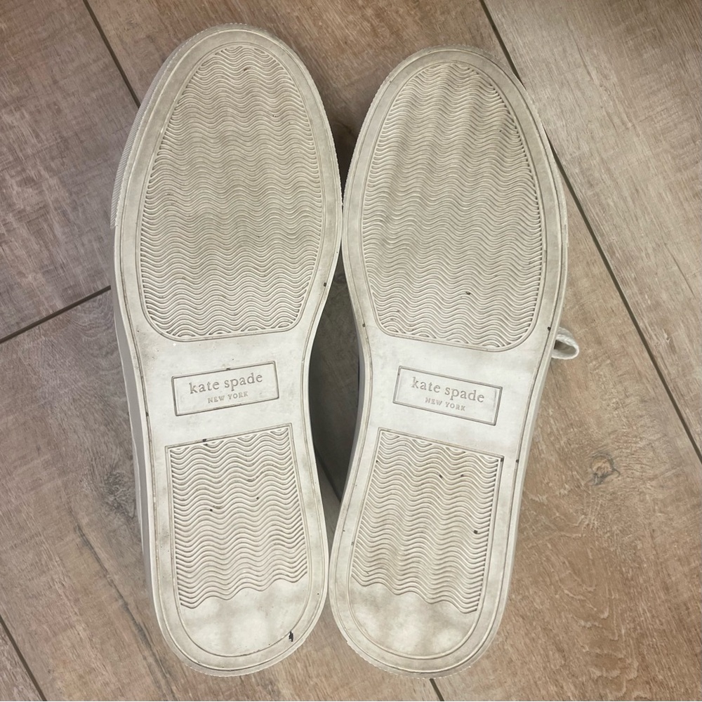 Kate Spade Adorn White and Black Leather Sneakers - Size 8 - Picture 10 of 13